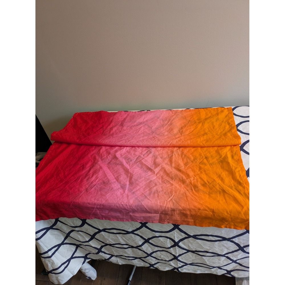 Lush Ombre Knot Wrap Scarf 100% Organic Cotton Pink Orange Red Square 27.5"